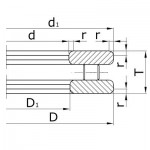 Подшипники упорные с цилиндрическими роликами одинарные однорядные